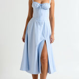 Lila Elegant Sweetheart Midi Dress