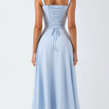 Lila Elegant Sweetheart Midi Dress
