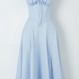 Lila Elegant Sweetheart Midi Dress