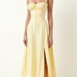 Lila Elegant Sweetheart Midi Dress