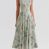 Eleanor Romantic Floral Print Midi Sundress