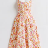 Eleanor Romantic Floral Print Midi Sundress