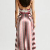 Lila Striped Plunge Maxi Dress