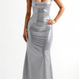 Mia Metallic Bodycon Maxi Dress