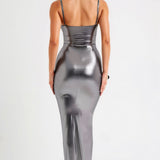 Mia Metallic Bodycon Maxi Dress