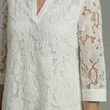 Women's Embroidered Midi Dress – Elegant Lace Detail & Relaxed Everyday Fit