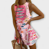Mirava – Mini Dress with Pink Print