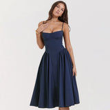 Elegant Corset Dress with Adjustable Straps and Fitted Bodice