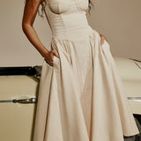 Elegant Corset Dress with Adjustable Straps and Fitted Bodice