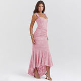 Floral Print Maxi Dress with Flowing Silhouette and Sleeveless Design