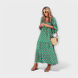 Elegant geometric maxi dress