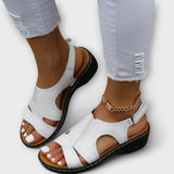Christina – Orthopaedic Leather Sandals with Comfort Heel