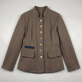 Chloe Fitted Blazer | Stand Collar Button-Front Tailored Jacket