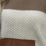 Ailani – Women’s Relaxed Fit Textured Patchwork Knit Sweatshirt