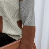 Ailani – Women’s Relaxed Fit Textured Patchwork Knit Sweatshirt