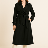 Camille Women’s Double Breasted Trench Coat with Belted Waist - Classic Fit