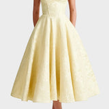 Triana Midi Dress - Lemon