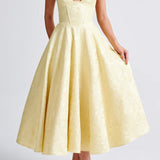Triana Midi Dress - Lemon