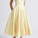Triana Midi Dress - Lemon