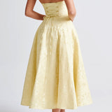 Triana Midi Dress - Lemon