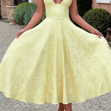 Triana Midi Dress - Lemon