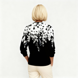 Jennifer | Printed Sweatshirt with Half Zipper and Collar