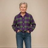 Maria | Soft Blouse with Check Pattern
