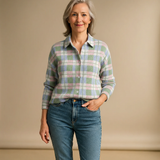 Lena | Checked Blouse in Fresh Pastel Colours