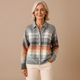 Elena | Checked Blouse in Soft Tones