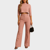 Mareen - Fitted Autumn Set with Top and Trousers for Women