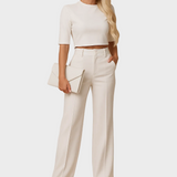 Mareen - Fitted Autumn Set with Top and Trousers for Women