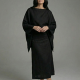 Women's Kimono Midi Dress – Relaxed Fit with Tie Waist & Flowing Sleeves