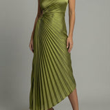 Women’s Ascot One-Shoulder Pleated Midi Dress