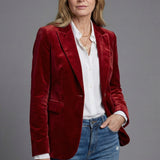 Women’s Velvet Style Blazer Tailored Smart Occasion Jacket