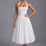 Women’s Ascot Elegant A-Line Halter Midi Dress