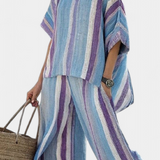 Laura - Striped Malva Set