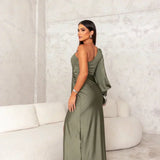 Satin One-Shoulder Dress in Elegant Valeria Style