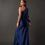 Satin One-Shoulder Dress in Elegant Valeria Style