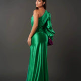 Satin One-Shoulder Dress in Elegant Valeria Style