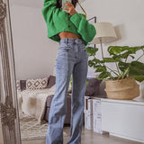 Flare Jeans with Back Star Patch