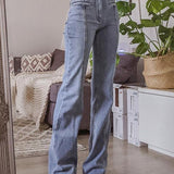 Flare Jeans with Back Star Patch