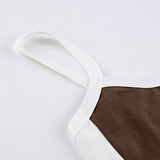 Vintage Crop Cami Top with Contrast Stripe