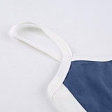 Vintage Crop Cami Top with Contrast Stripe
