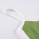 Vintage Crop Cami Top with Contrast Stripe