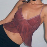Crisscross Mesh Crop Cami Top