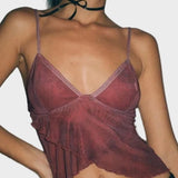 Crisscross Mesh Crop Cami Top