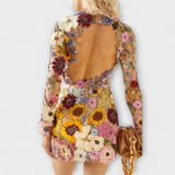 Dolores - Dress with 3D Flower Pattern