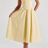 Miranda Midi Dress - Lemon