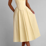 Miranda Midi Dress - Lemon