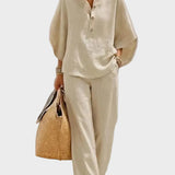 Mariel – Cotton-Linen Set with Wide Trousers